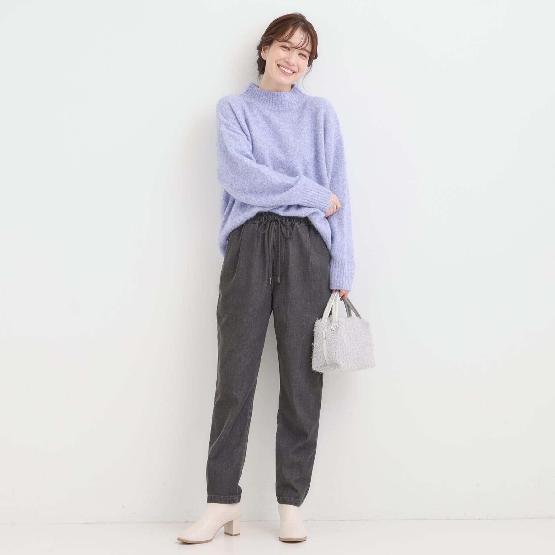 SHOO･LA･RUE「【高レビュー/SS-LL/美脚シルエット】自然に体型カバー イージーデニム テーパードパンツ」|デニム|