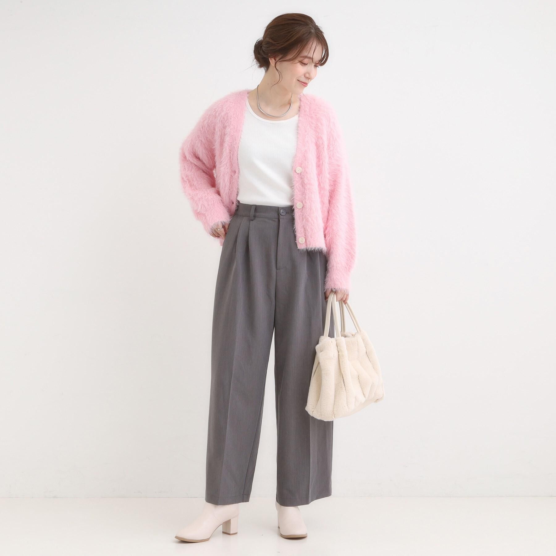 SHOO･LA･RUE「【洗濯機可/S-LL】すっきり上品きれい見え タックワイドパンツ」|その他|