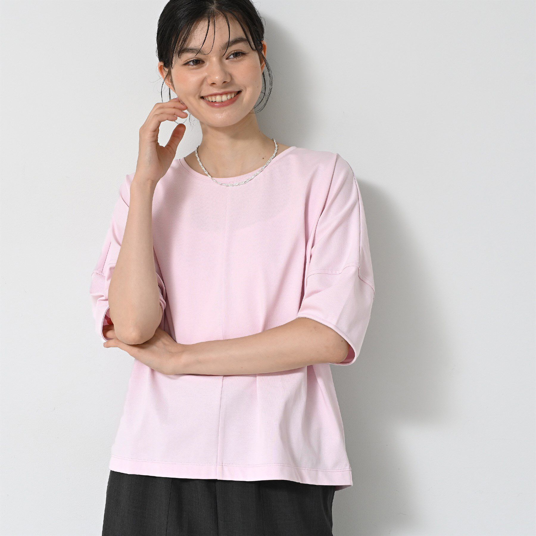 Dessin「【二の腕カバー／UVカット】ランタンスリーブカットソー」|Tシャツ・カットソー|