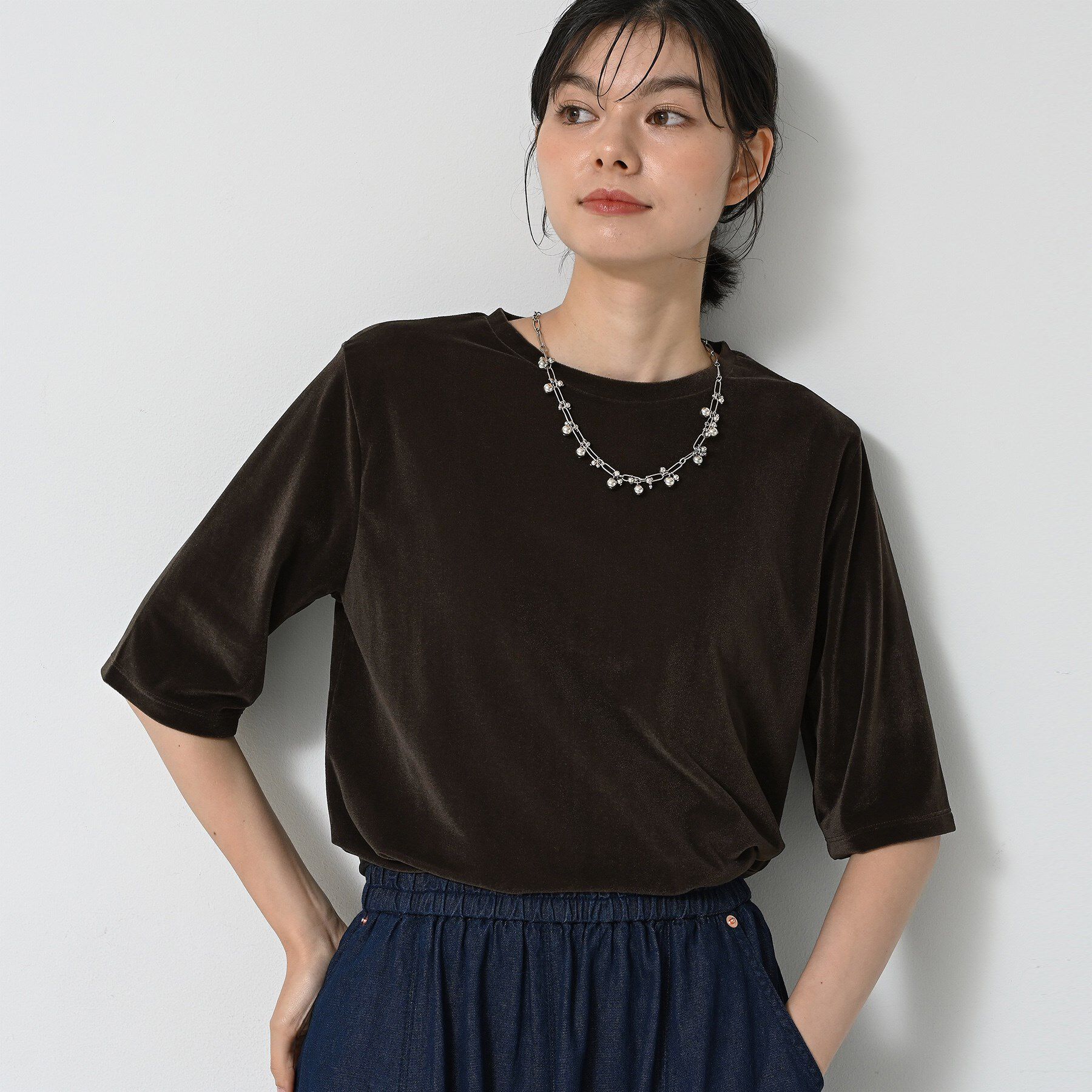 Dessin「【洗える】シアーベロアトップス」|Tシャツ・カットソー|
