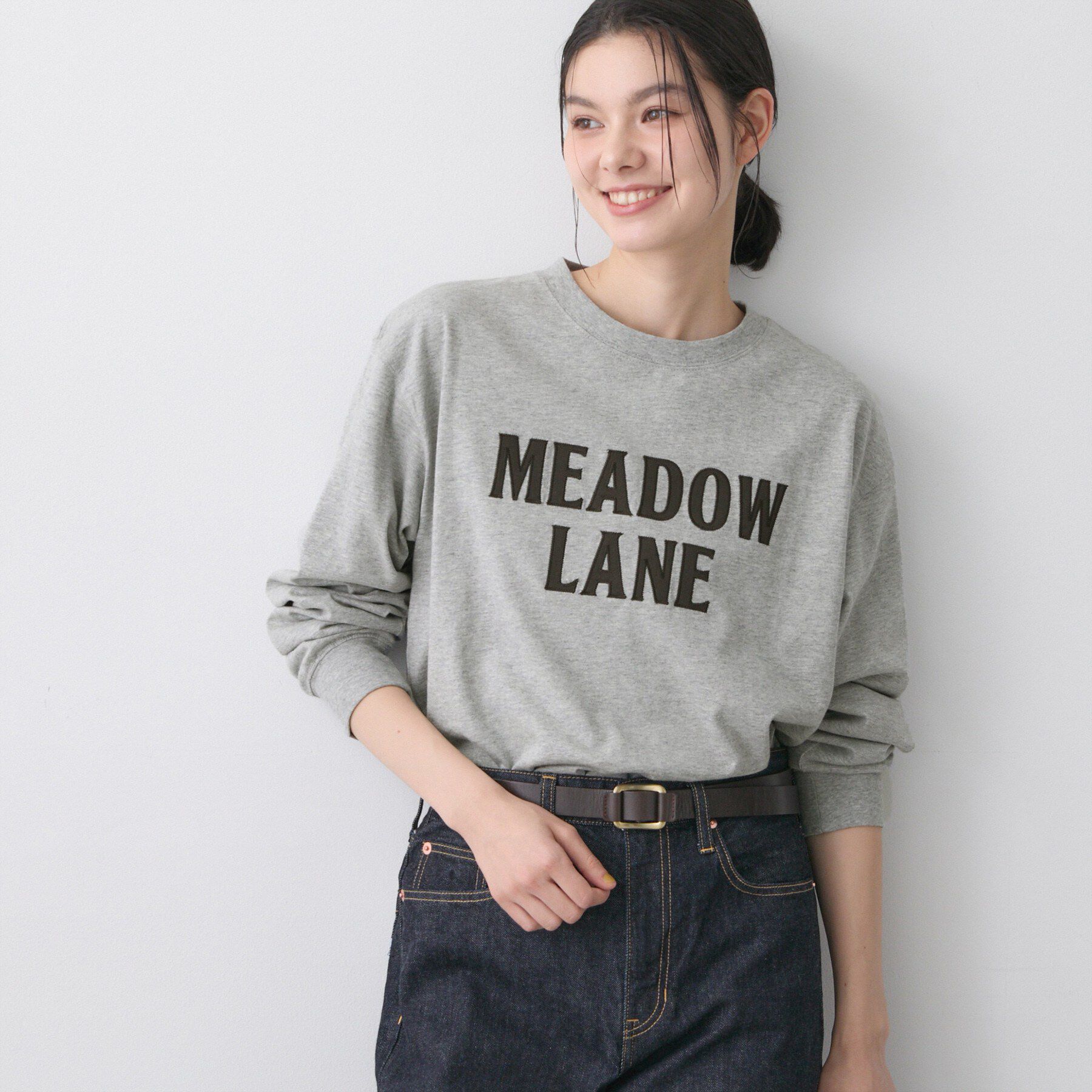 Dessin「【洗える】コットンロゴロングTシャツ」|Tシャツ・カットソー|