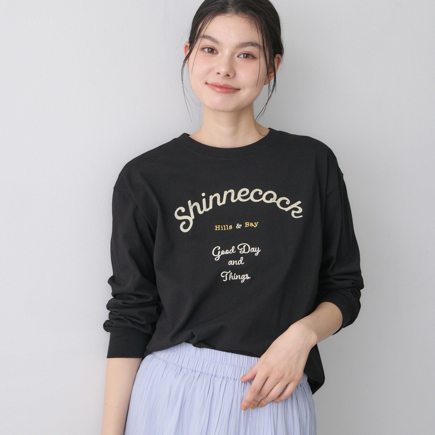 Dessin「【洗える】コットンロゴロングTシャツ」|Tシャツ・カットソー|