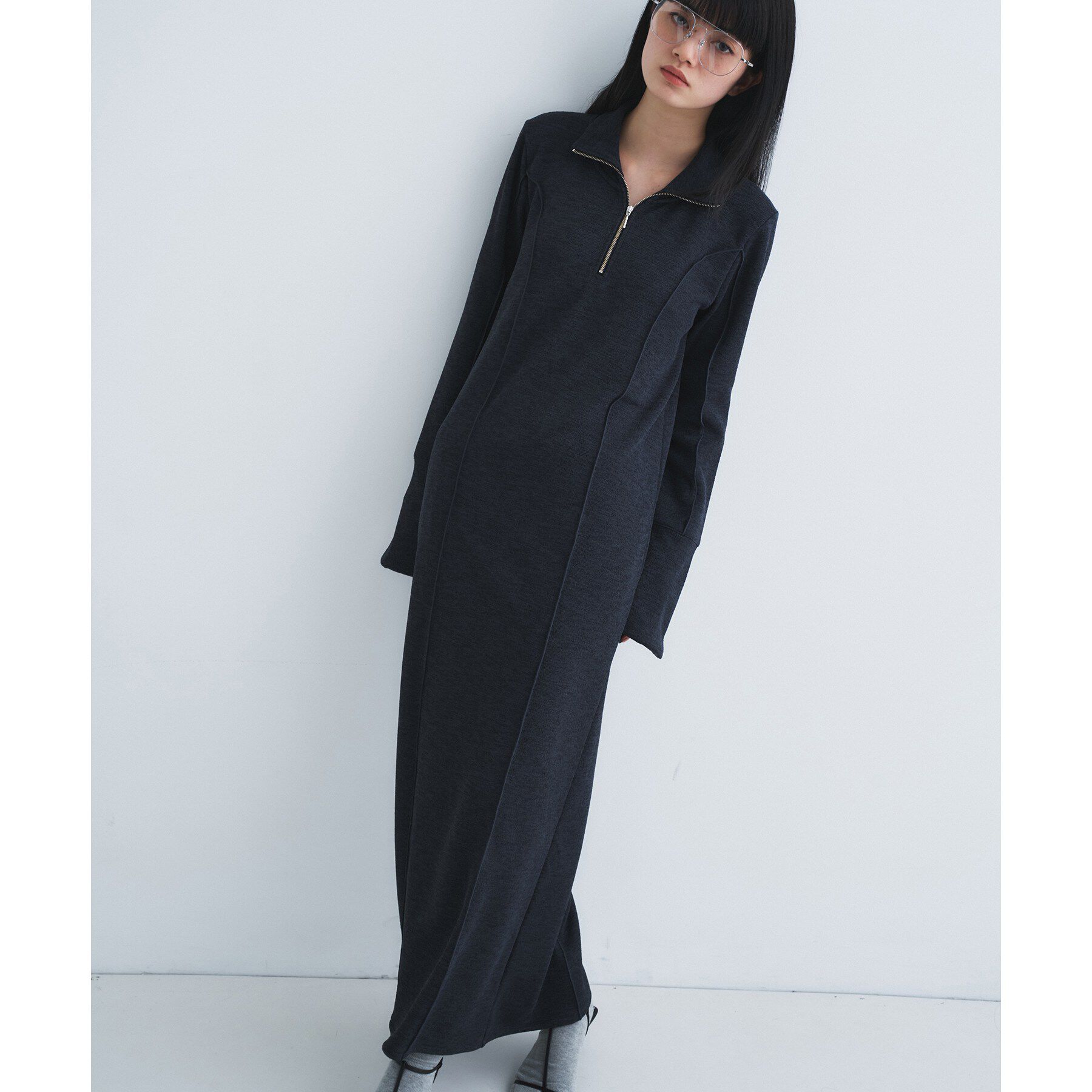 CODE A「high neck jersey dress」|ワンピース|