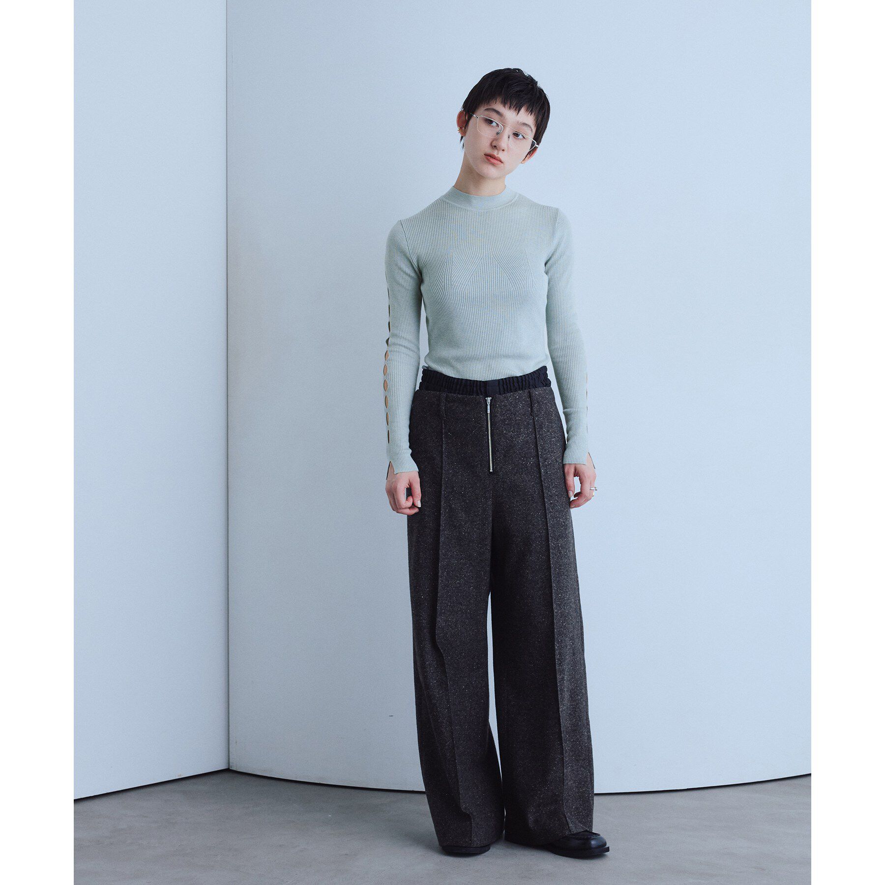 CODE A「cut－out sleeve knit top」|ニット・セーター|