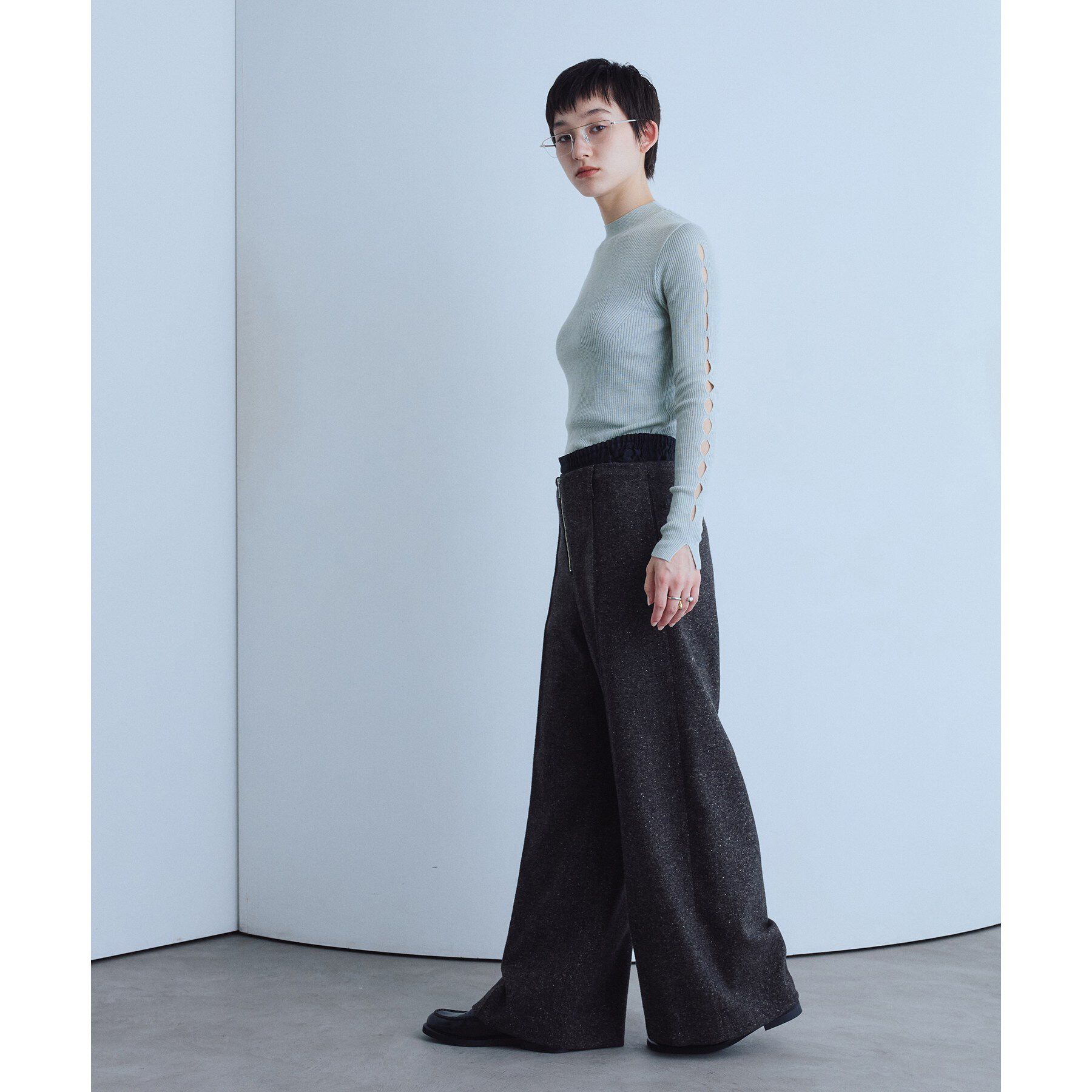 CODE A「cut－out sleeve knit top」|ニット・セーター|
