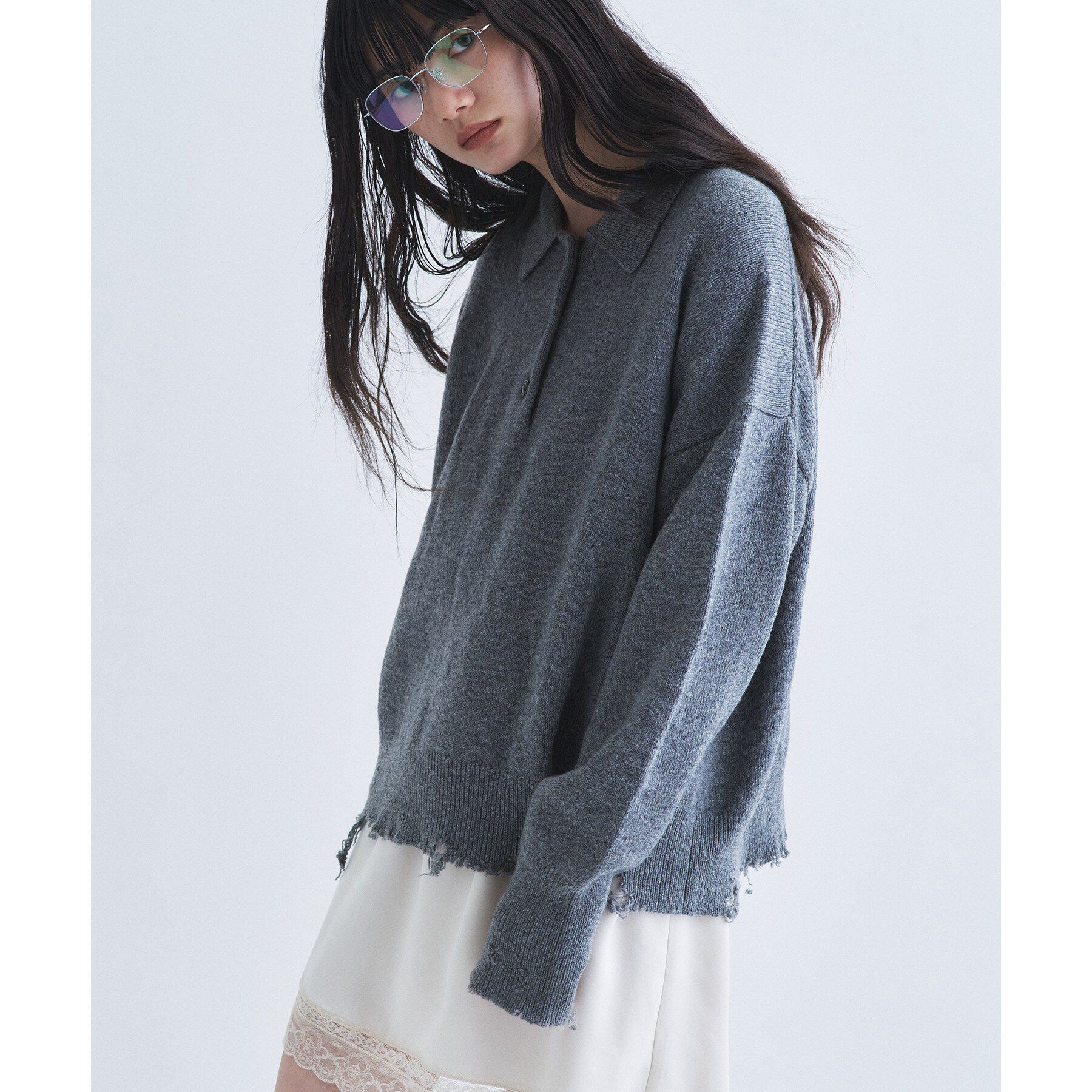 CODE A「IRONING｜plain pullover polo」|ニット・セーター|