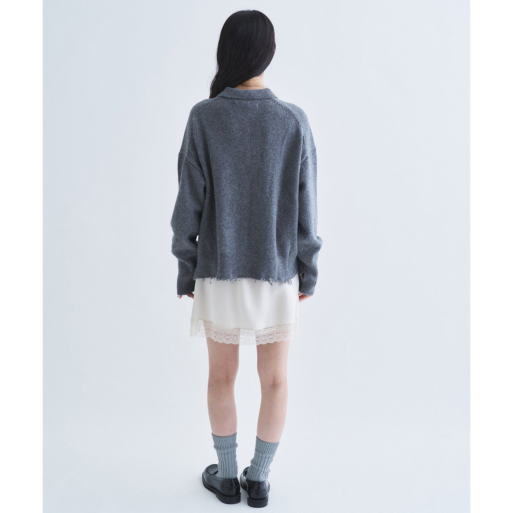 CODE A「IRONING｜plain pullover polo」|ニット・セーター|