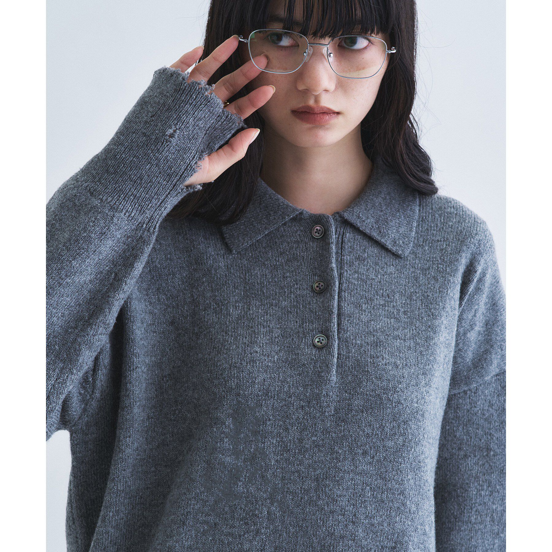 CODE A「IRONING｜plain pullover polo」|ニット・セーター|