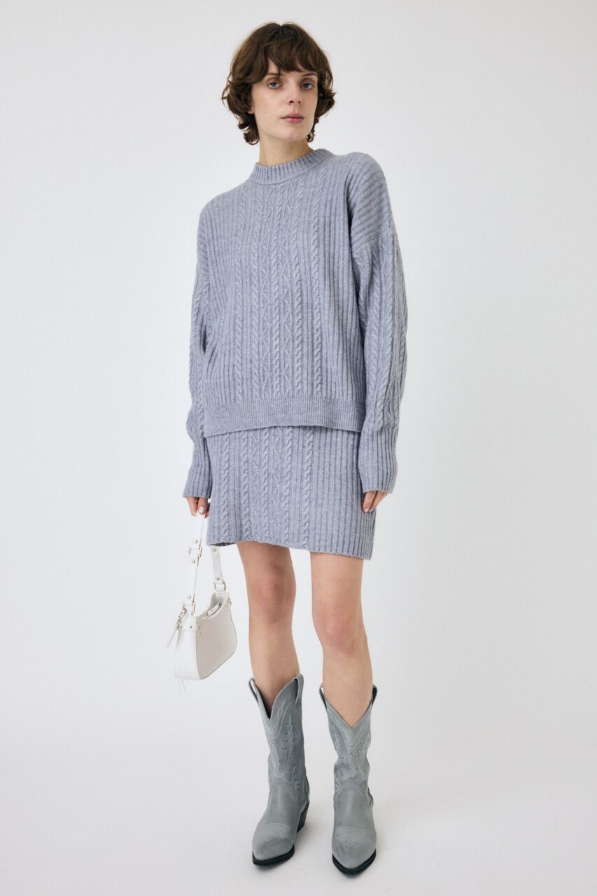 MOUSSY「RIB CABLE ニットトップス」|ニット・セーター|