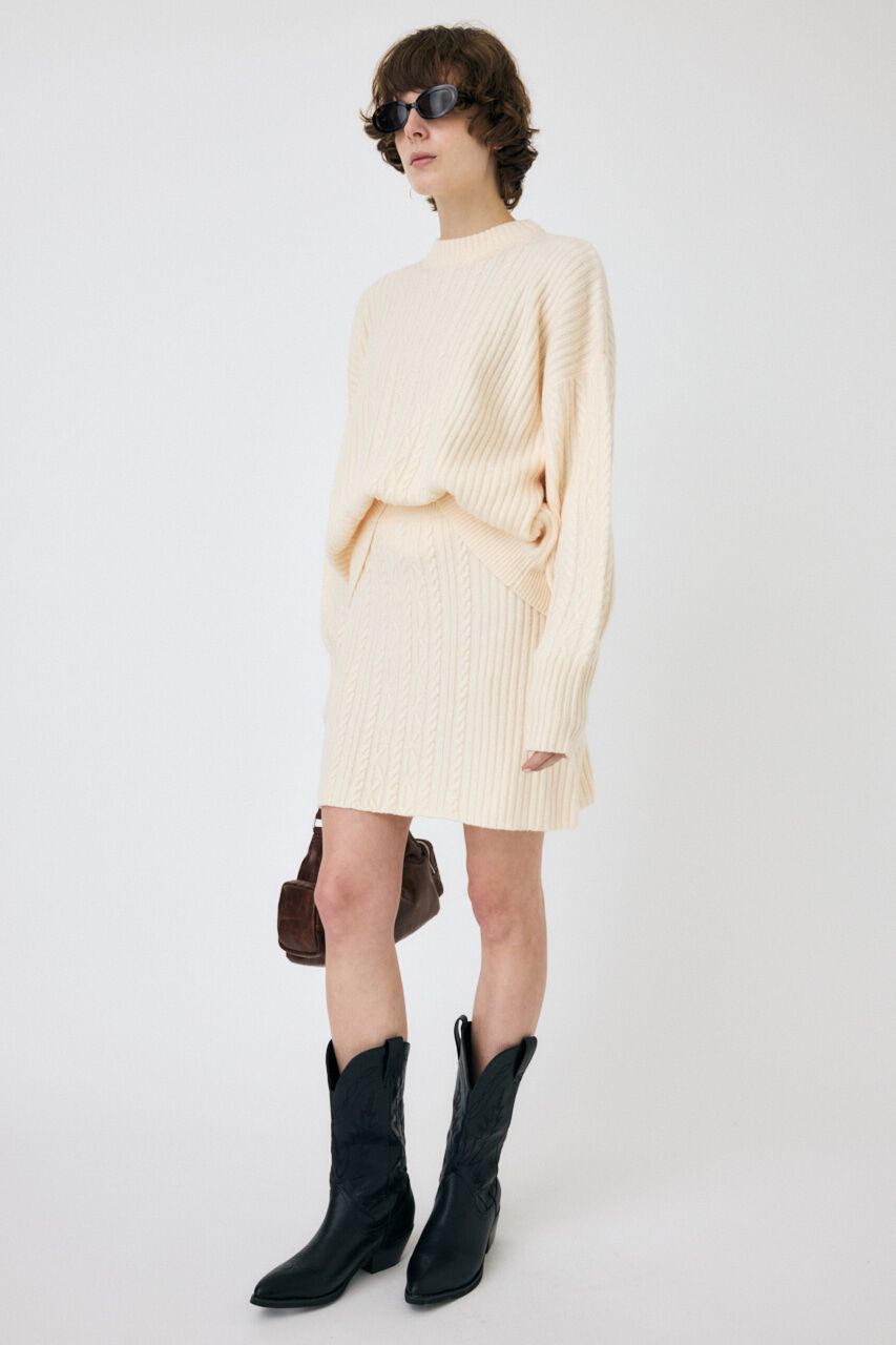 MOUSSY「RIB CABLE ミニスカート」|スカート|