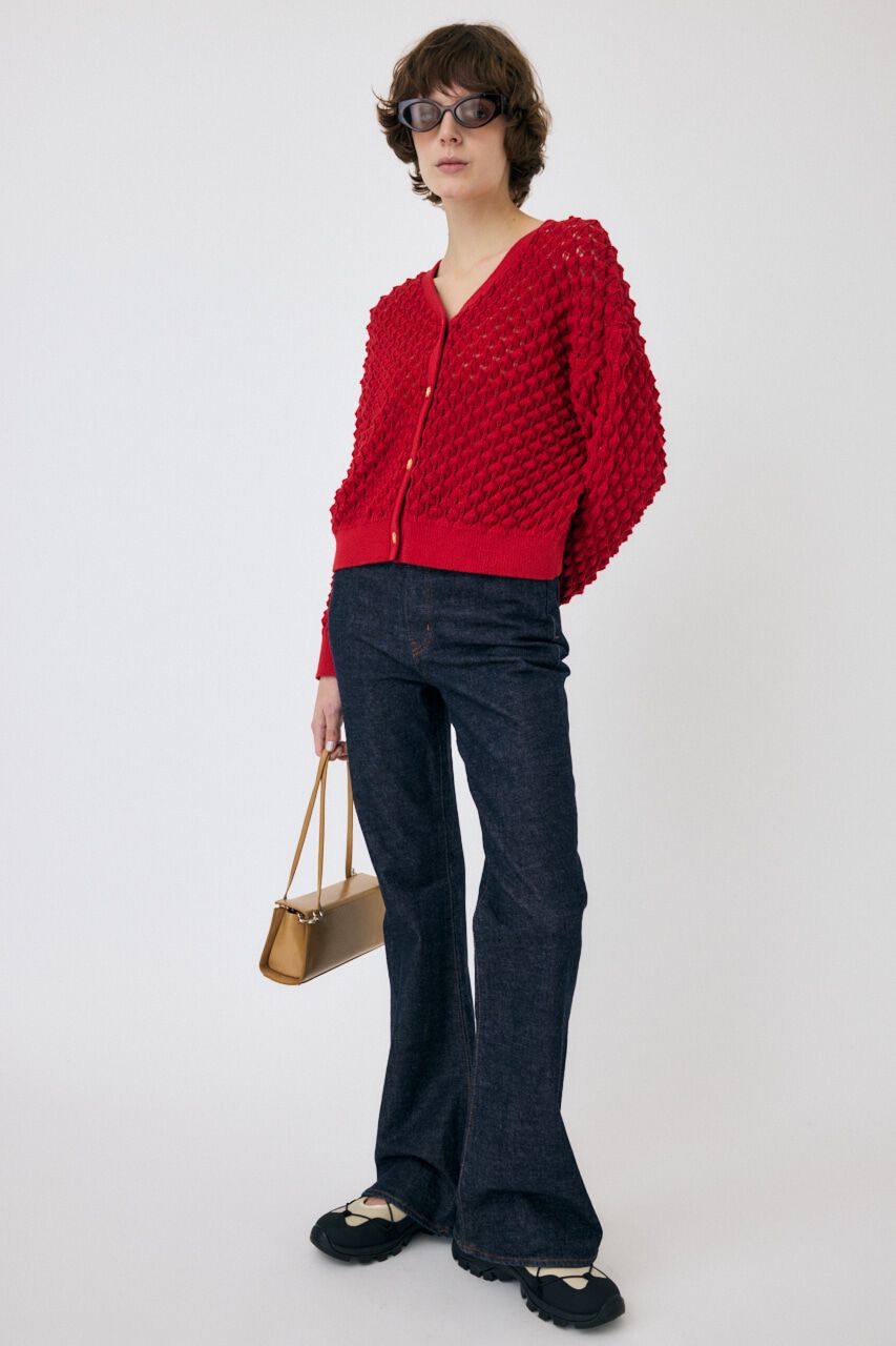 MOUSSY「PEAK STITCH ニットカーディガン」|カーディガン|