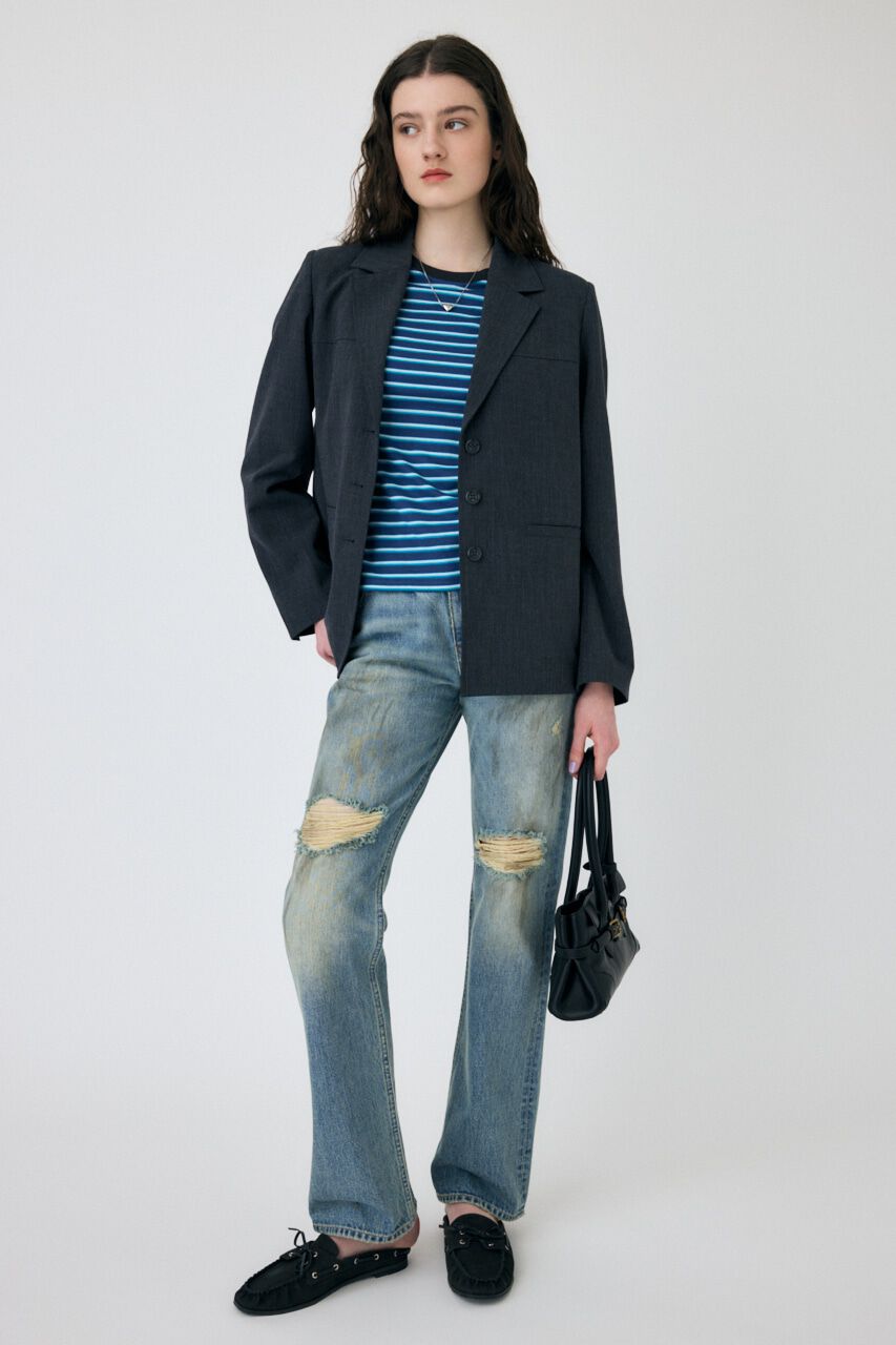 MOUSSY「BRUSHED STRAIGHT フレアデニム」|デニム|