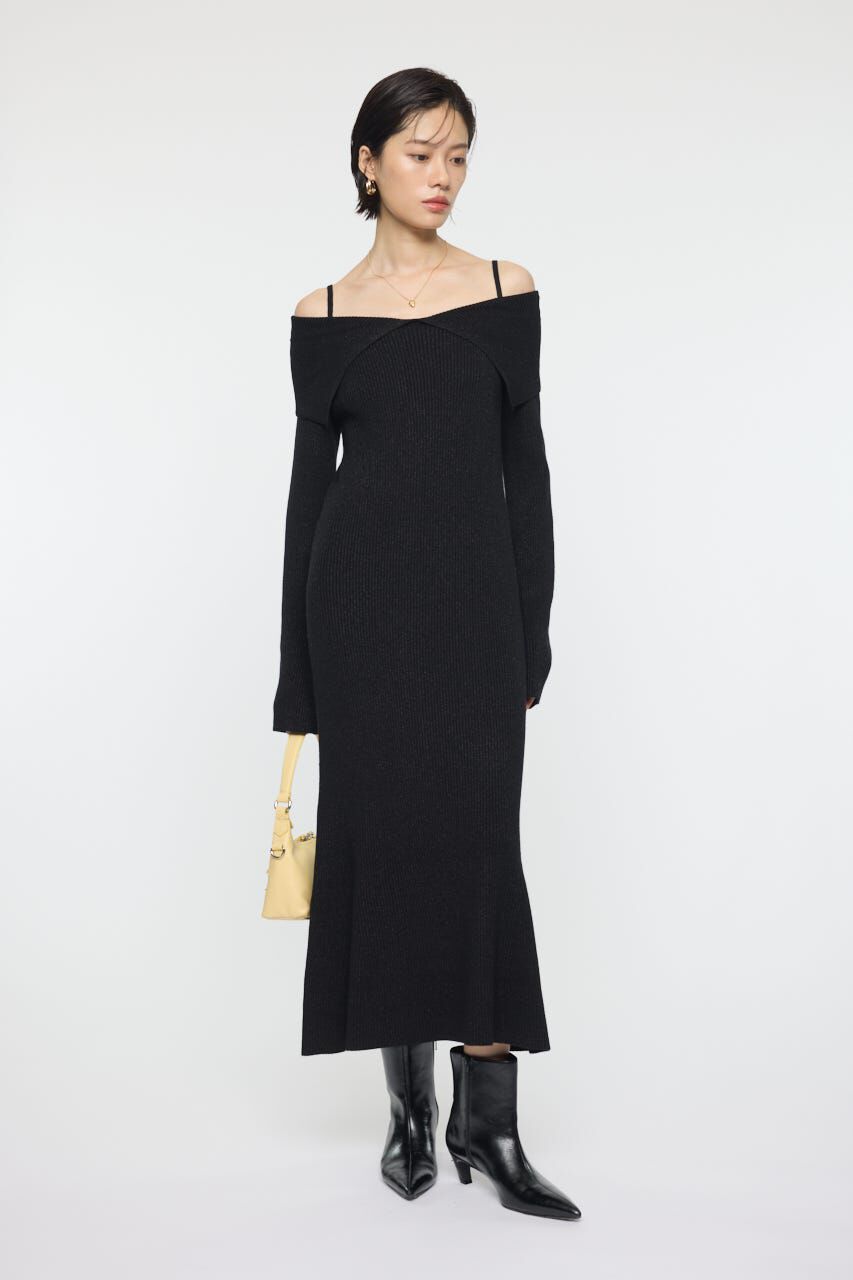 MOUSSY「BIG COLLAR KNIT ドレス」|ワンピース|