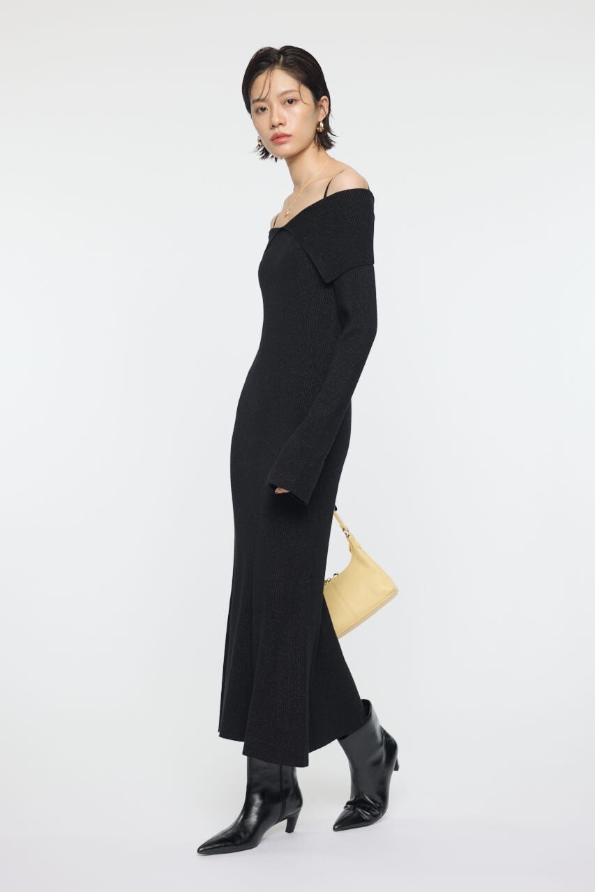 MOUSSY「BIG COLLAR KNIT ドレス」|ワンピース|