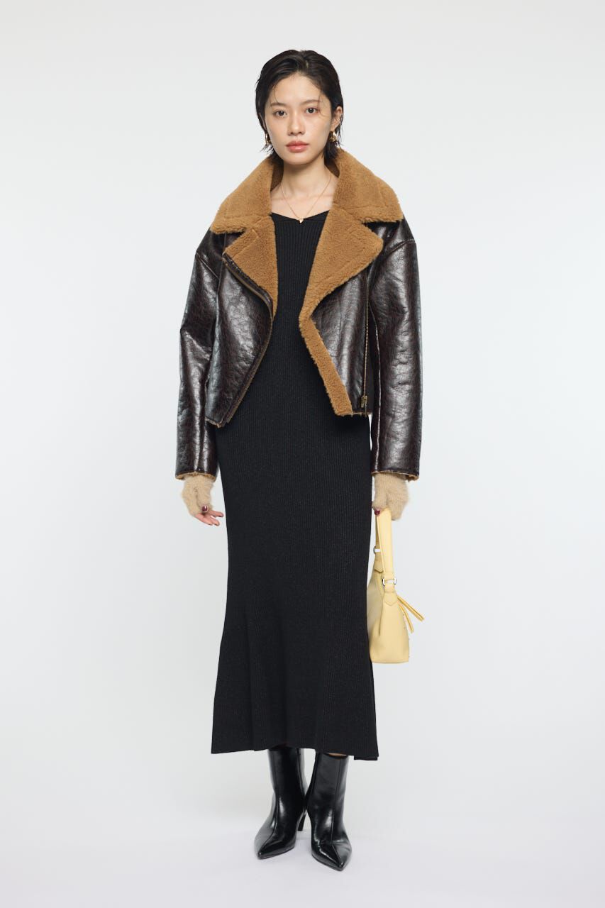 MOUSSY「BIG COLLAR KNIT ドレス」|ワンピース|
