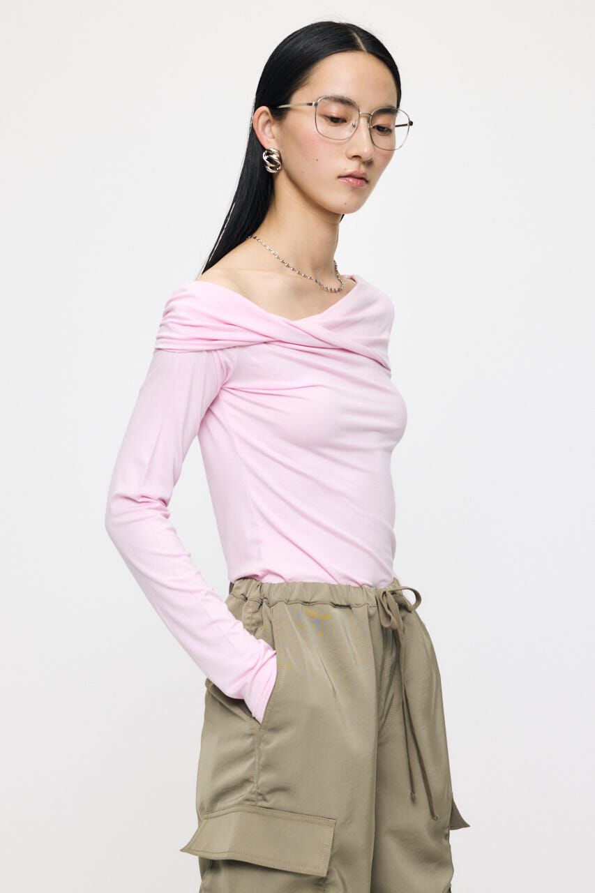MOUSSY「ASYMMETRY TWIST NECK トップス」|Tシャツ・カットソー|