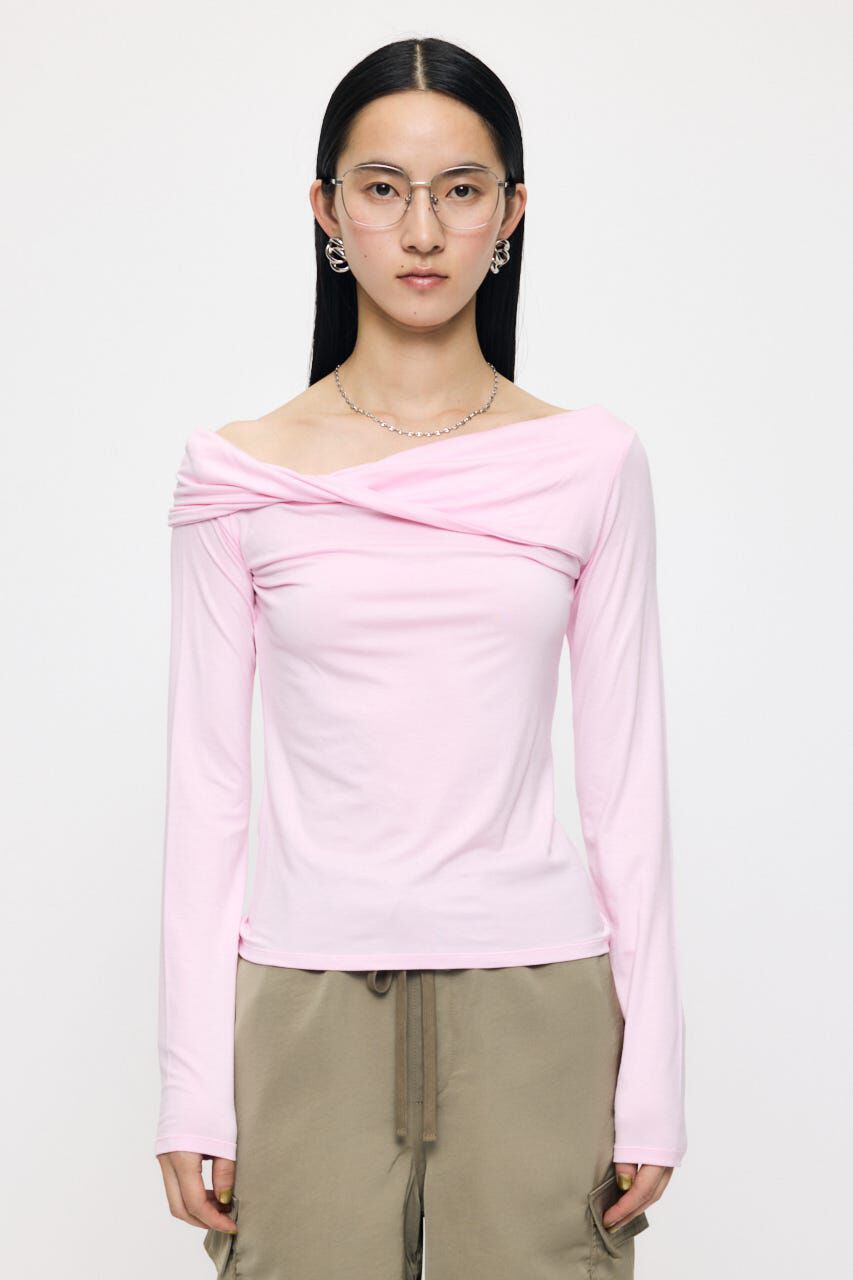 MOUSSY「ASYMMETRY TWIST NECK トップス」|Tシャツ・カットソー|