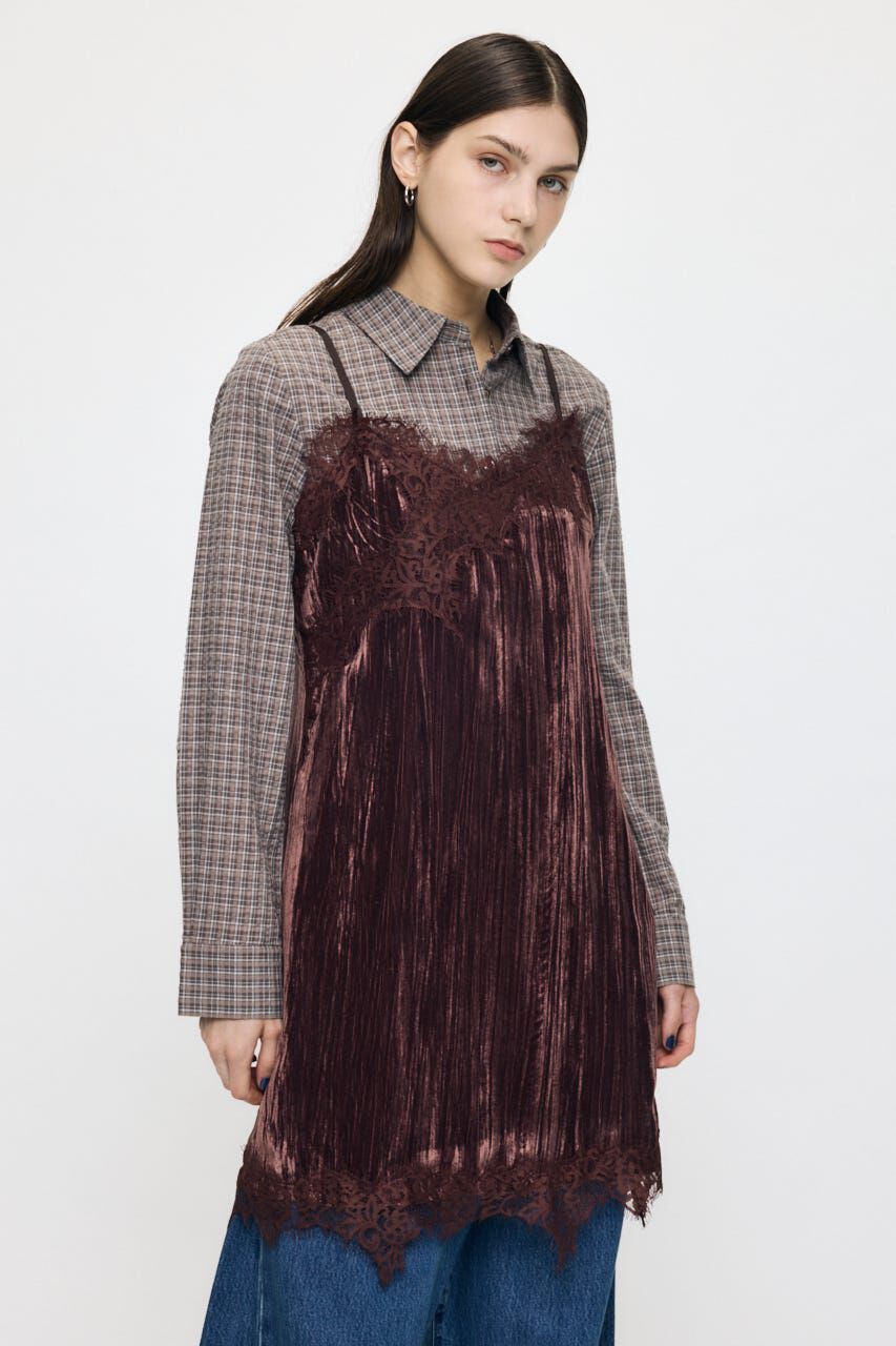 MOUSSY「WASHER VELOUR SLIP MINI ドレス」|ワンピース|