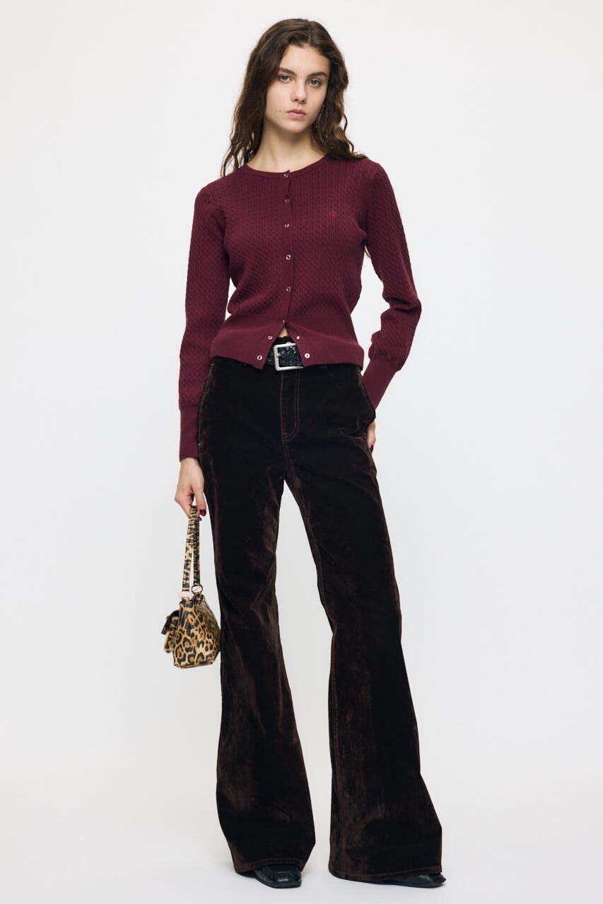 MOUSSY「VELVET LONG LEG フレア」|デニム|BRN