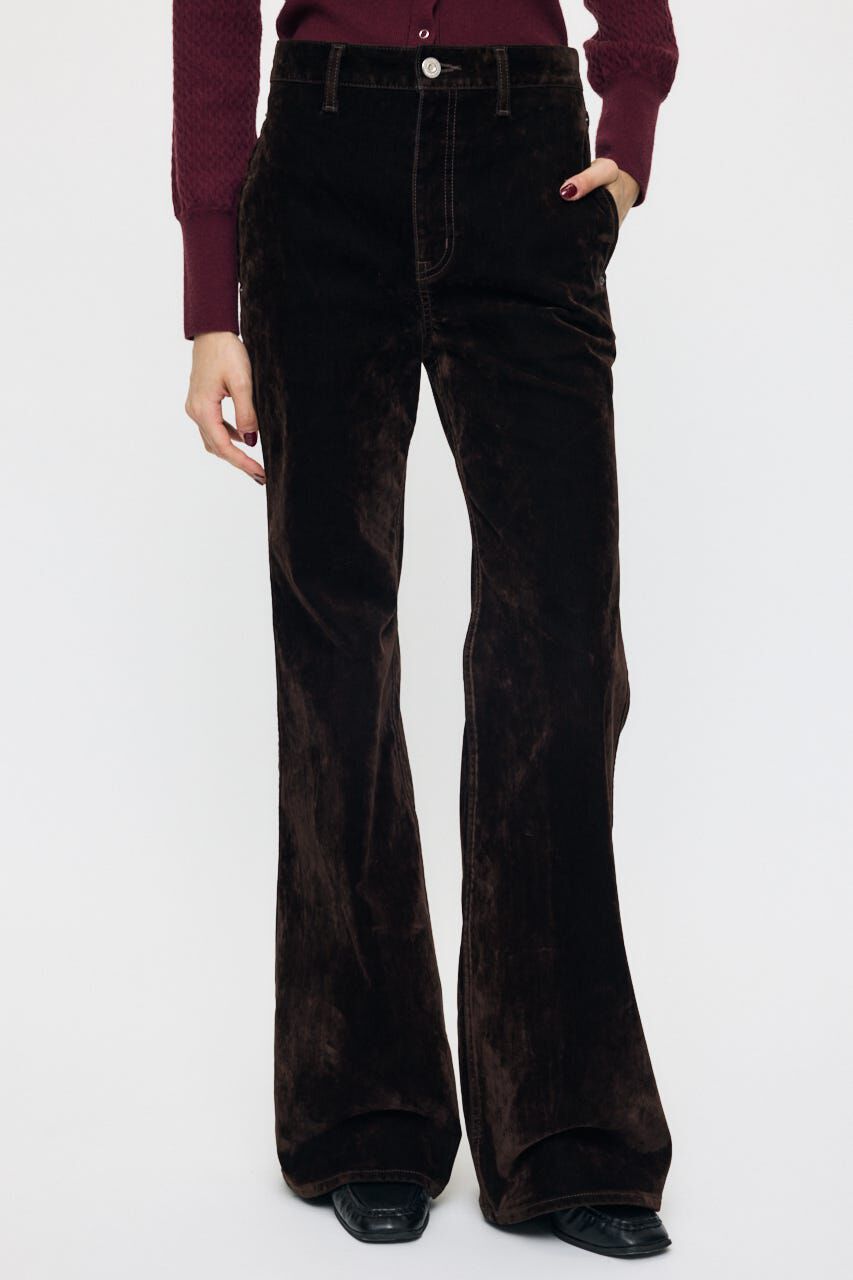 MOUSSY「VELVET LONG LEG フレア」|デニム|