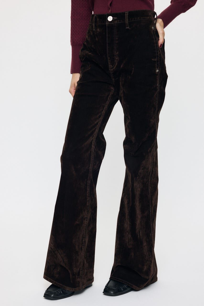MOUSSY「VELVET LONG LEG フレア」|デニム|