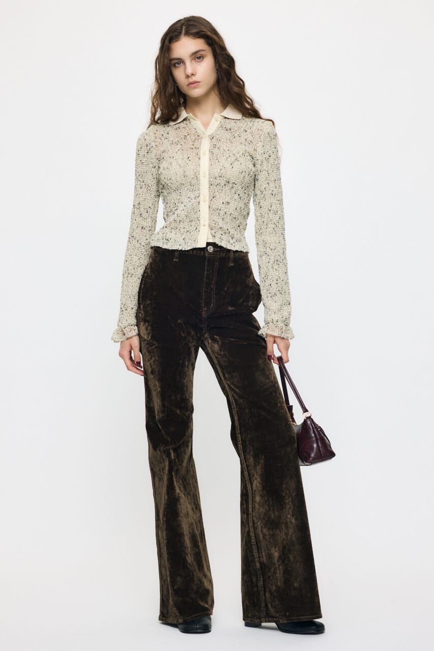 MOUSSY「VELVET LONG LEG フレア」|デニム|KHA