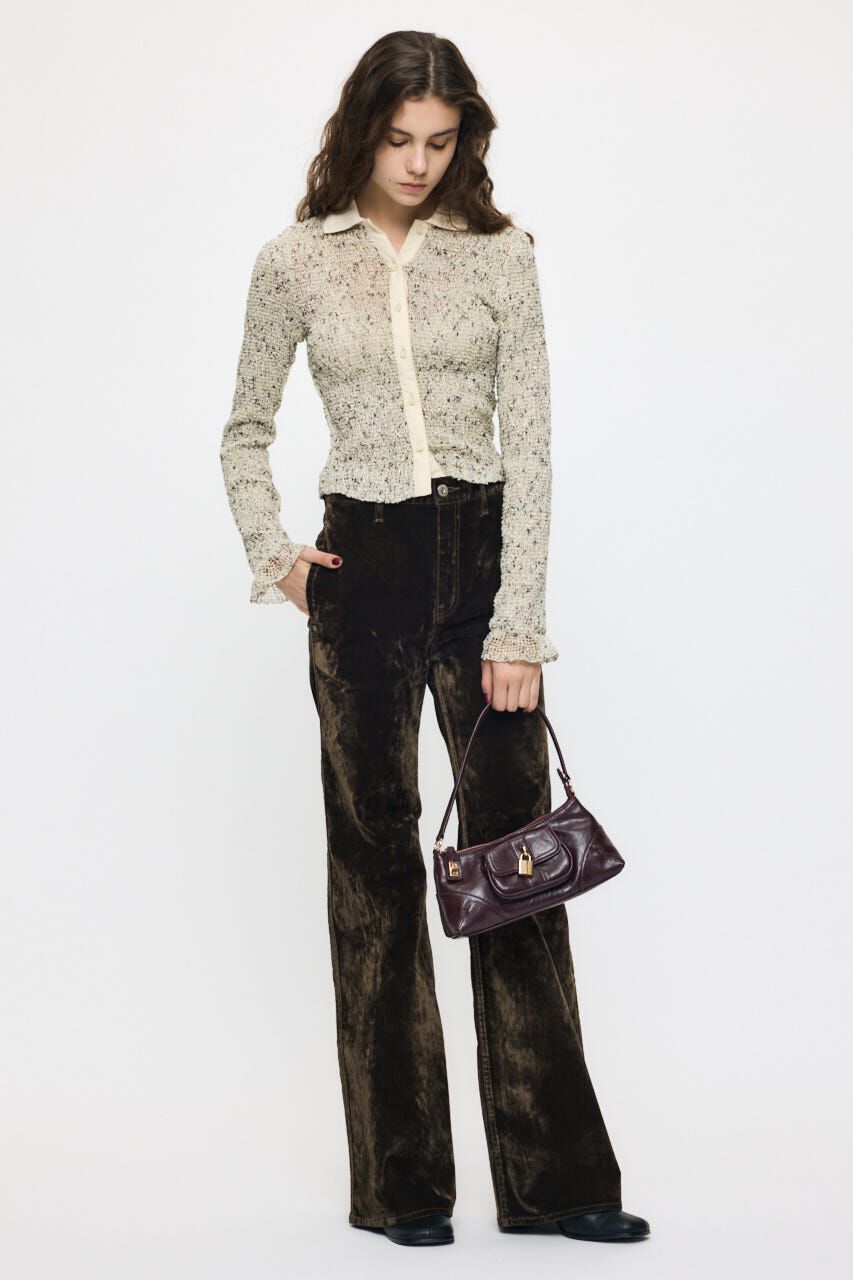 MOUSSY「VELVET LONG LEG フレア」|デニム|