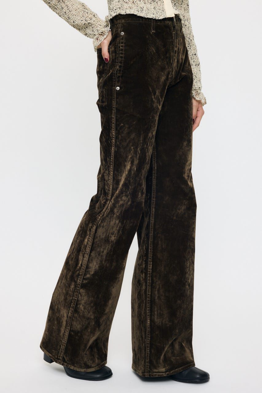 MOUSSY「VELVET LONG LEG フレア」|デニム|