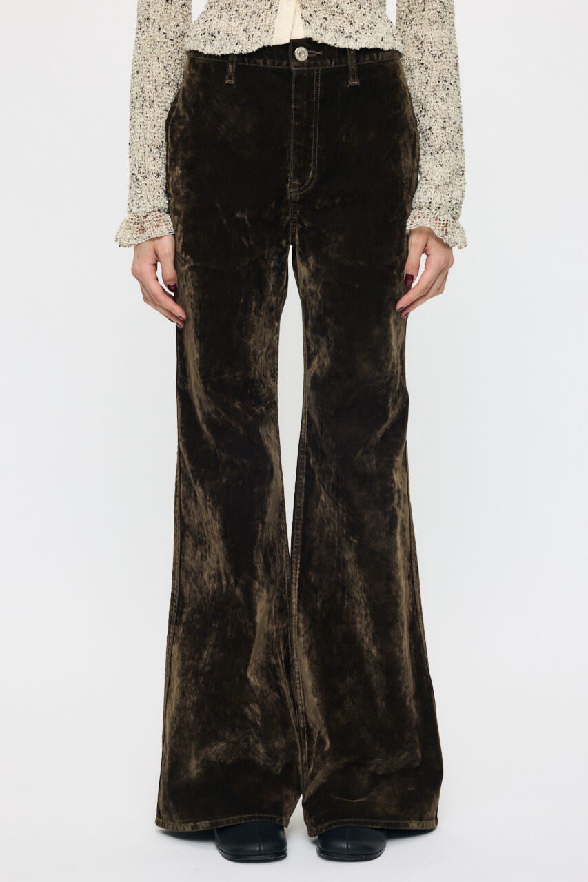 MOUSSY「VELVET LONG LEG フレア」|デニム|