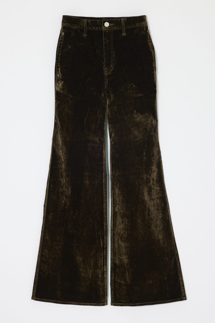 MOUSSY「VELVET LONG LEG フレア」|デニム|