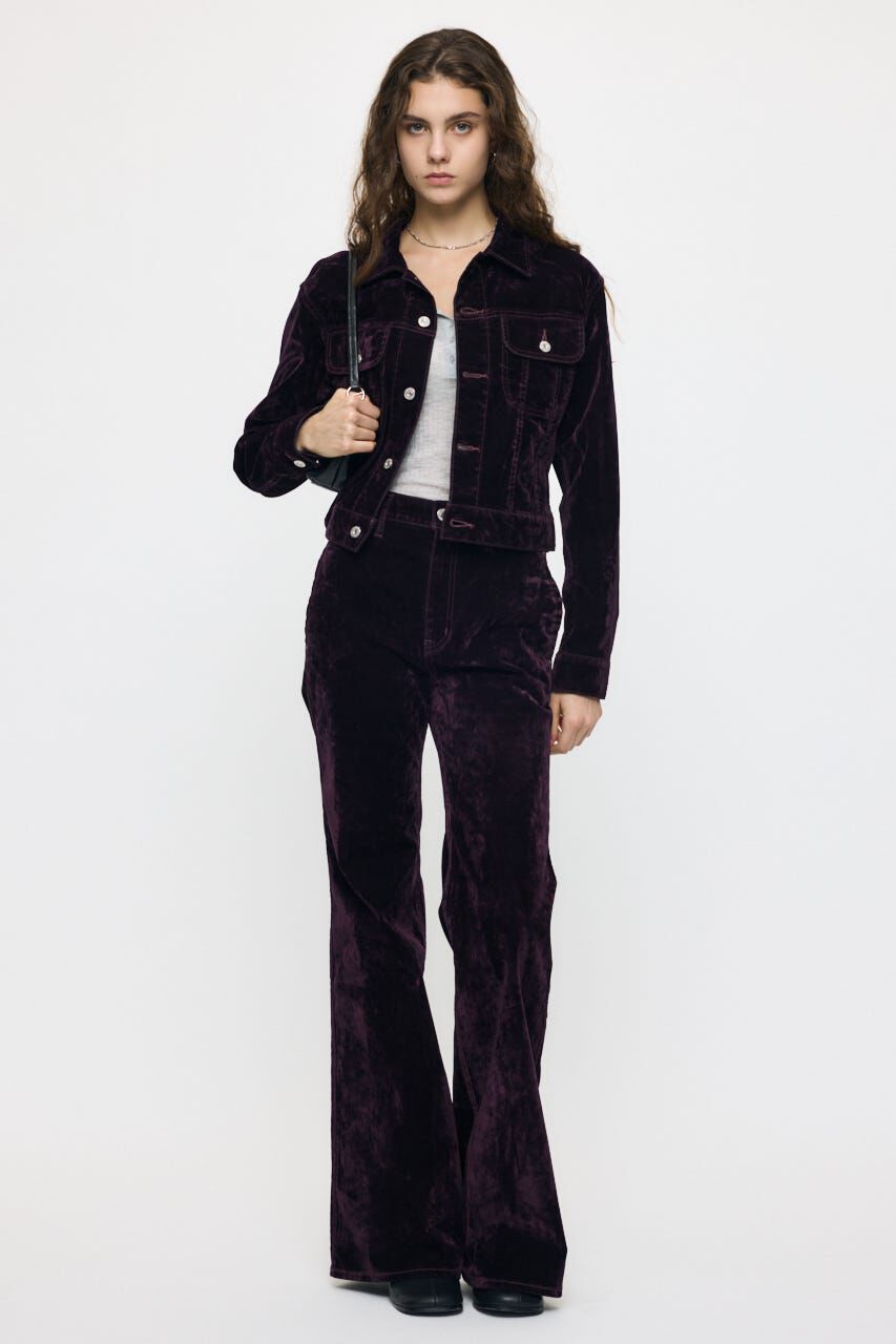 MOUSSY「VELVET LONG LEG フレア」|デニム|