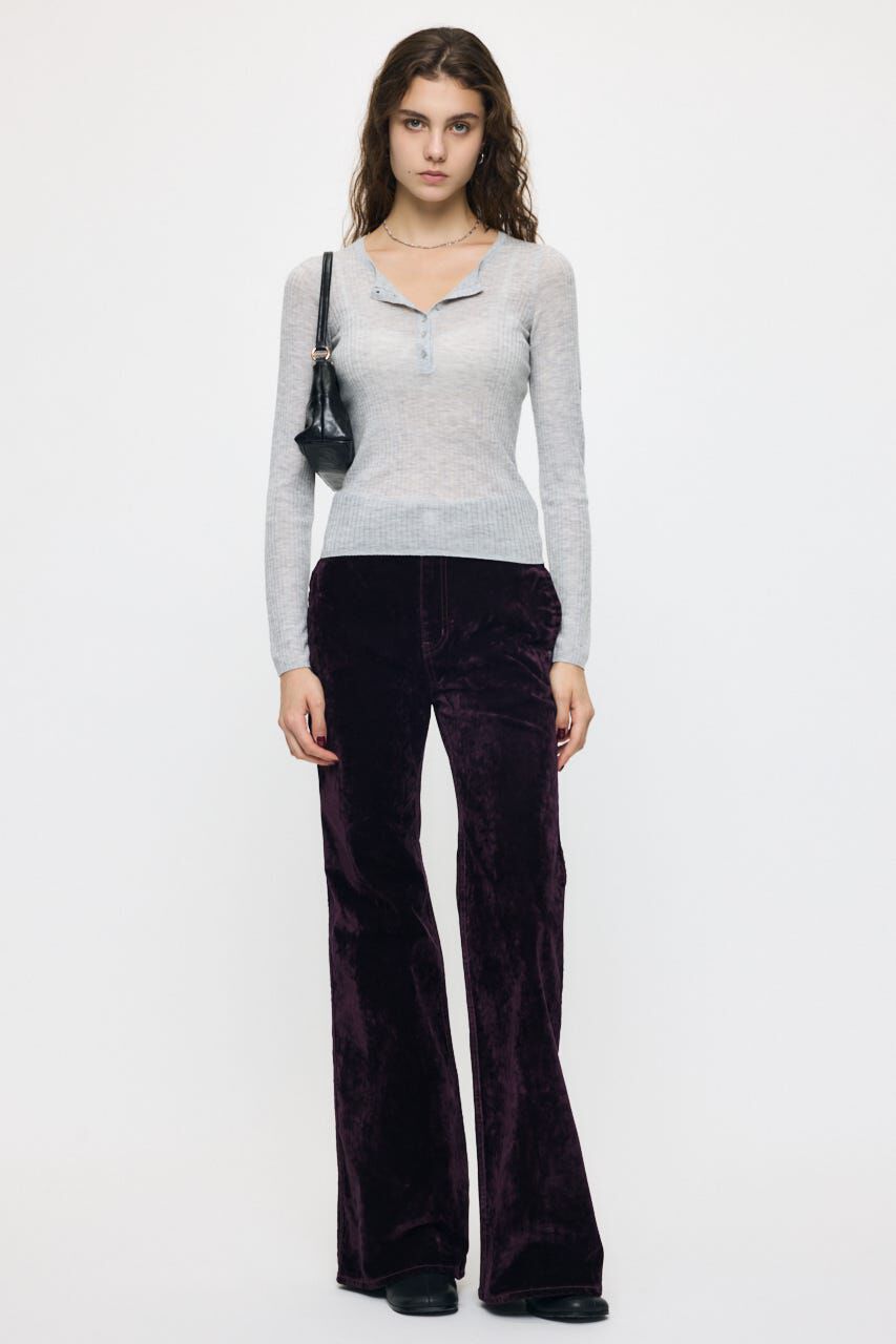 MOUSSY「VELVET LONG LEG フレア」|デニム|