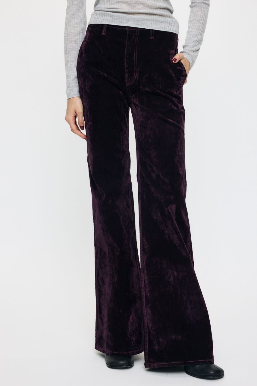 MOUSSY「VELVET LONG LEG フレア」|デニム|