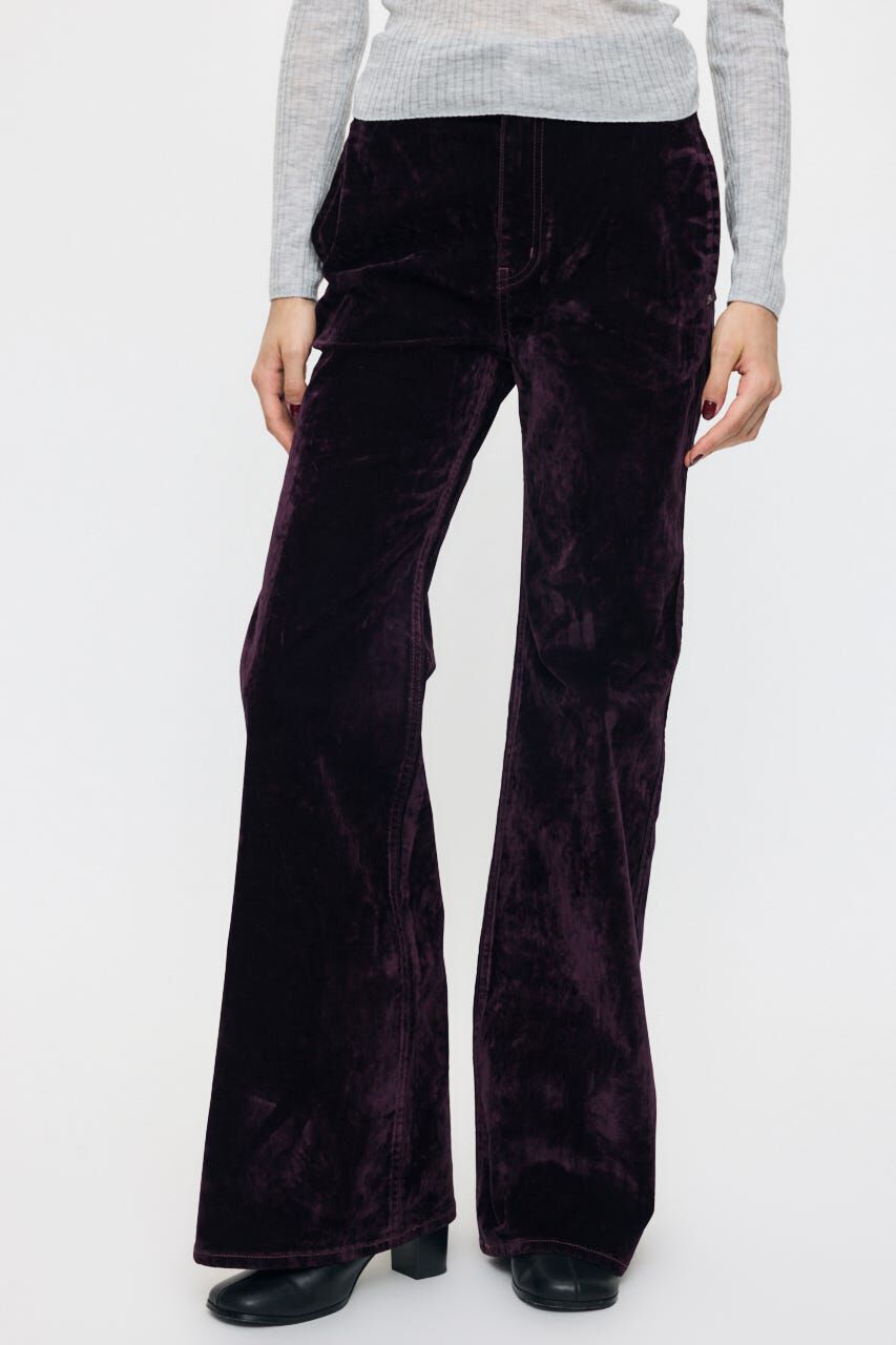 MOUSSY「VELVET LONG LEG フレア」|デニム|
