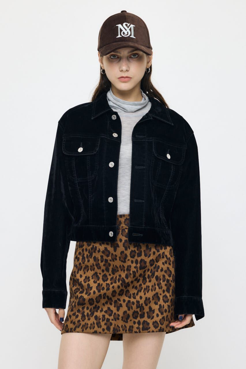 MOUSSY「VELVET SHORT ジャケット」|デニムジャケット|BLK