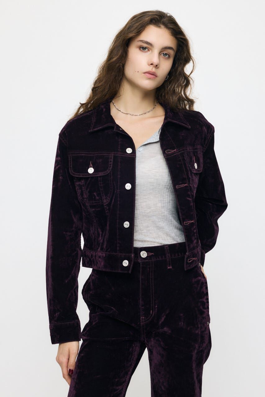 MOUSSY「VELVET SHORT ジャケット」|デニムジャケット|
