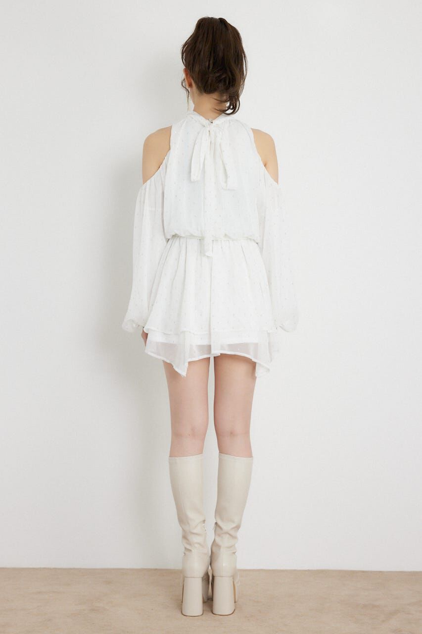 rienda「ベルト付きボリュームシフォンミニワンピース」|ワンピース|
