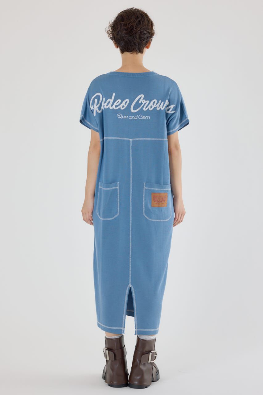 RODEO CROWNS「配色ステッチニットコンビワンピース」|ワンピース|