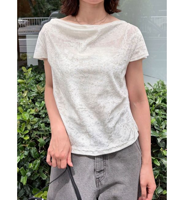 LAGUNAMOON「バックリボンベロアトップス」|Tシャツ・カットソー|