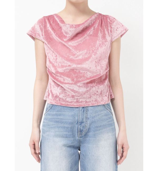 LAGUNAMOON「バックリボンベロアトップス」|Tシャツ・カットソー|