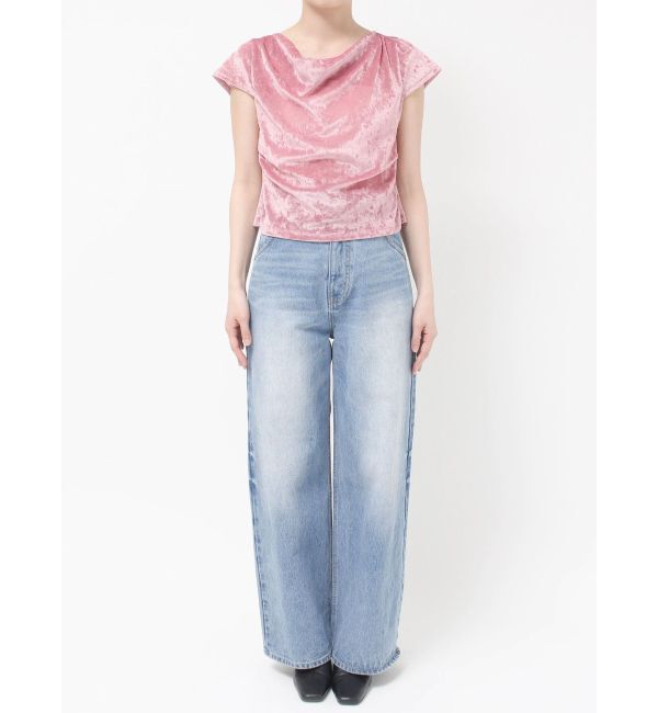LAGUNAMOON「バックリボンベロアトップス」|Tシャツ・カットソー|