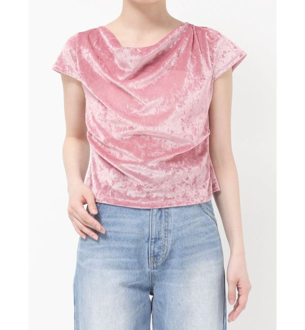 LAGUNAMOON「バックリボンベロアトップス」|Tシャツ・カットソー|