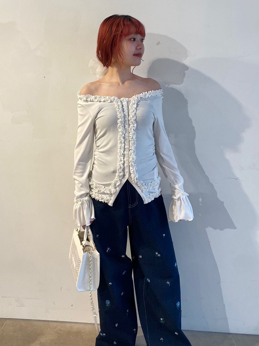 FURFUR「【WEB限定カラー】フリルカーディガン」|カーディガン|