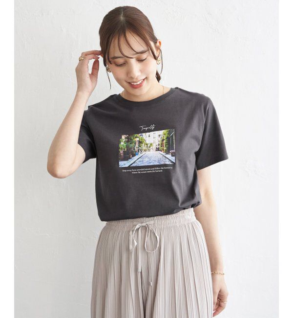 ikka「冷感ロゴフォトプリントTシャツ」|Tシャツ・カットソー|