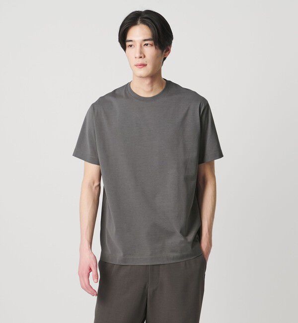 UNITED ARROWS「ALBINI アルビニ シルケット テンジク Tシャツ　抗菌防臭」|Tシャツ・カットソー|DK.GRAY