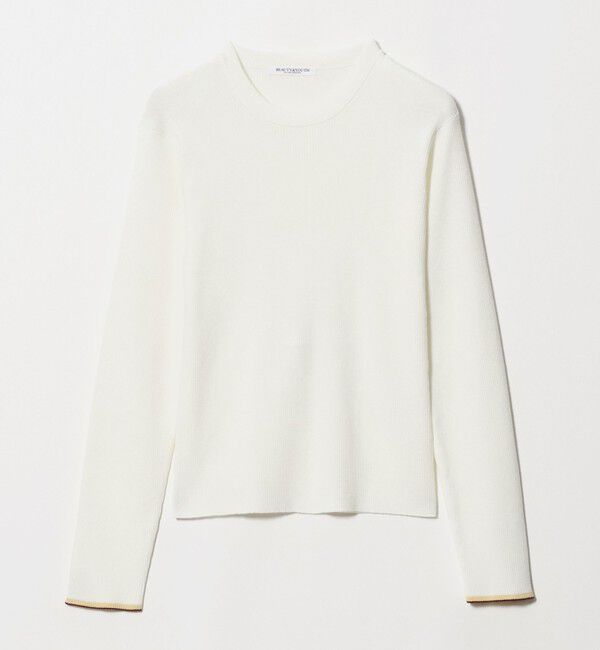BEAUTY&YOUTH UNITED ARROWS「リブライン ニットプルオーバー ウォッシャブル」|ニット・セーター|OFF WHITE