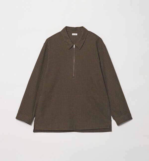 STEVEN ALAN「＜Steven Alan＞ コットンビエラ チェック ジップ プルオーバー」|その他|DK.GREEN
