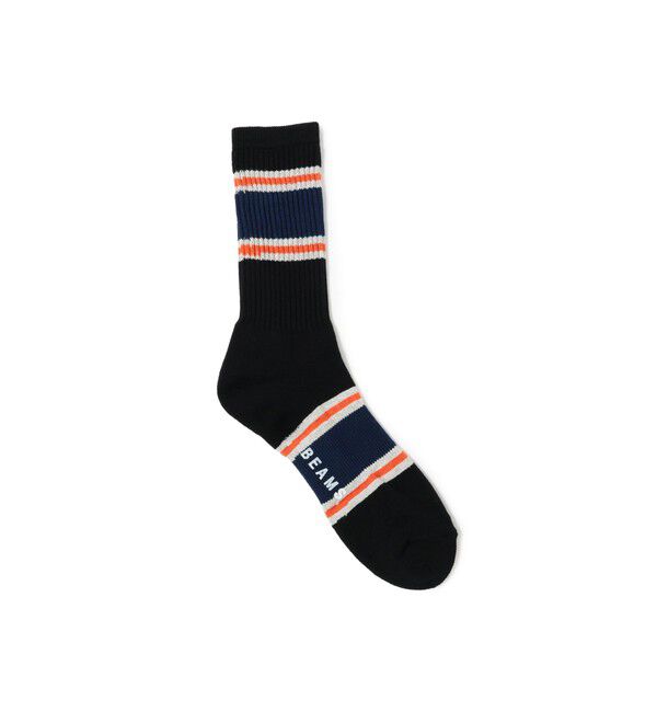 BEAMS「ラインカラー ソックス」|ソックス|BLACK