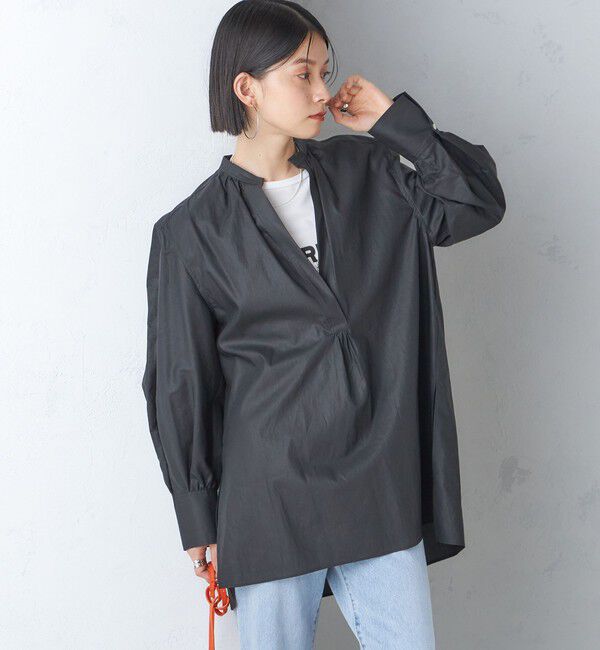 SHIPS for women「〈手洗い可能〉コットン ギャザー チュニック ブラウス」|シャツ・ブラウス|