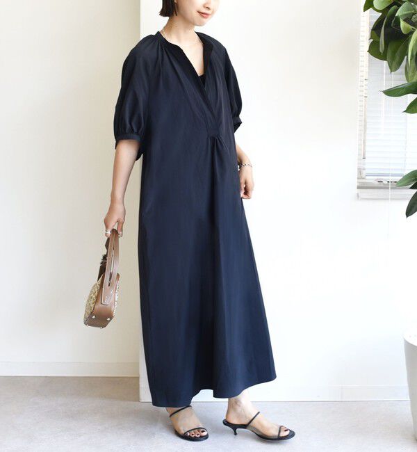 SHIPS for women「〈手洗い可能〉RENU ソフト タイプライター ギャザー ワンピース」|ワンピース|